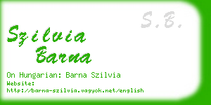 szilvia barna business card